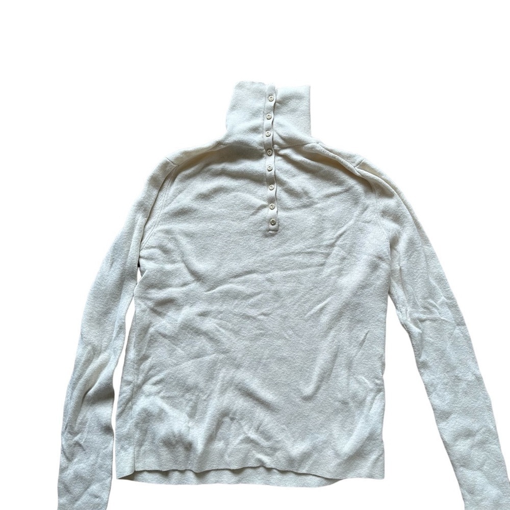 Nili Lotan For Target Button Up Turtleneck Cream … - image 1